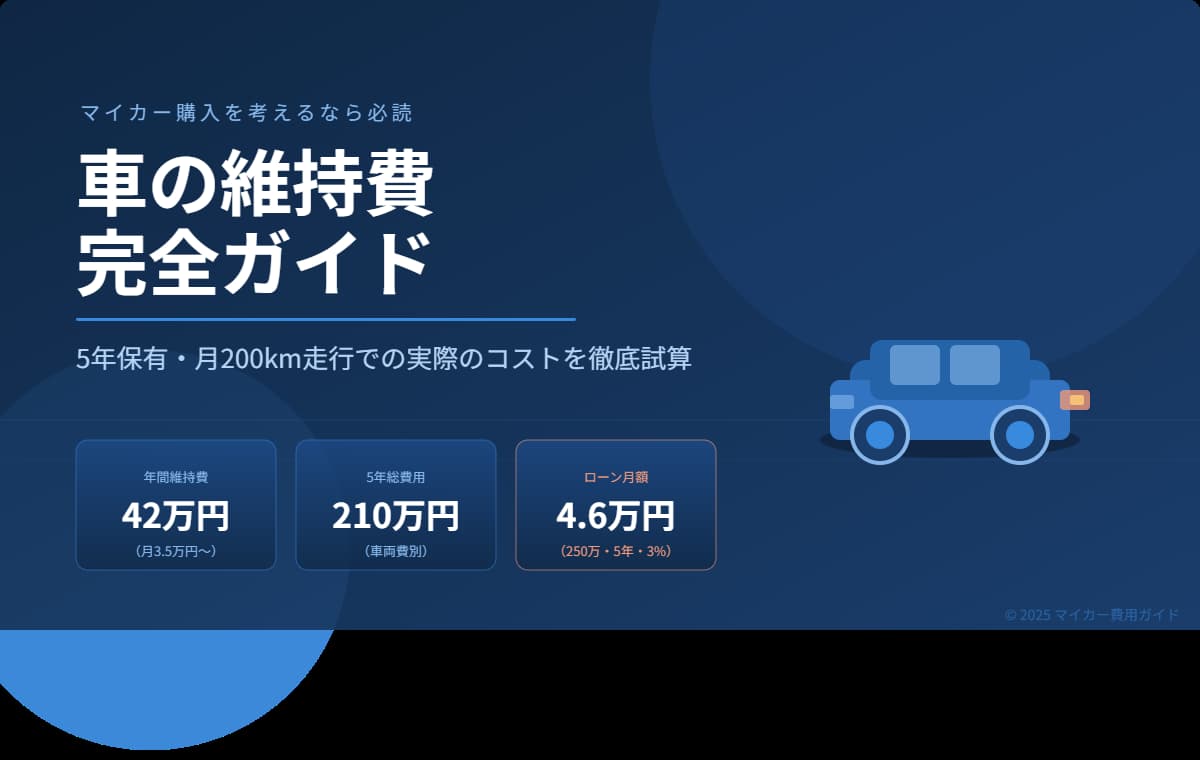 車の維持費はいくらかかる？5年保有・月200kmの実際のコストを完全試算