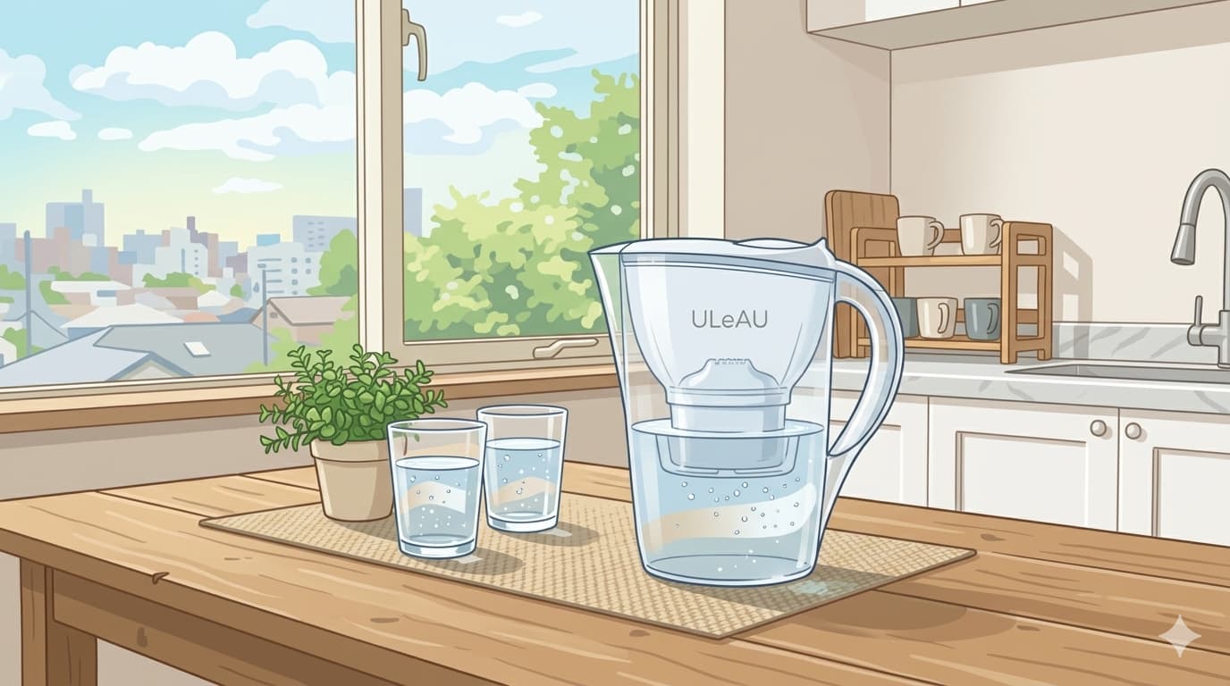 仙台の水道水をウルオで浄水した、清潔感のあるキッチンのイメージ画像